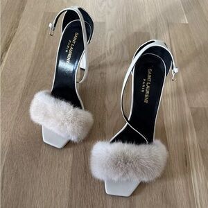Saint Laurent YSL Bea Mink fur heels size 38